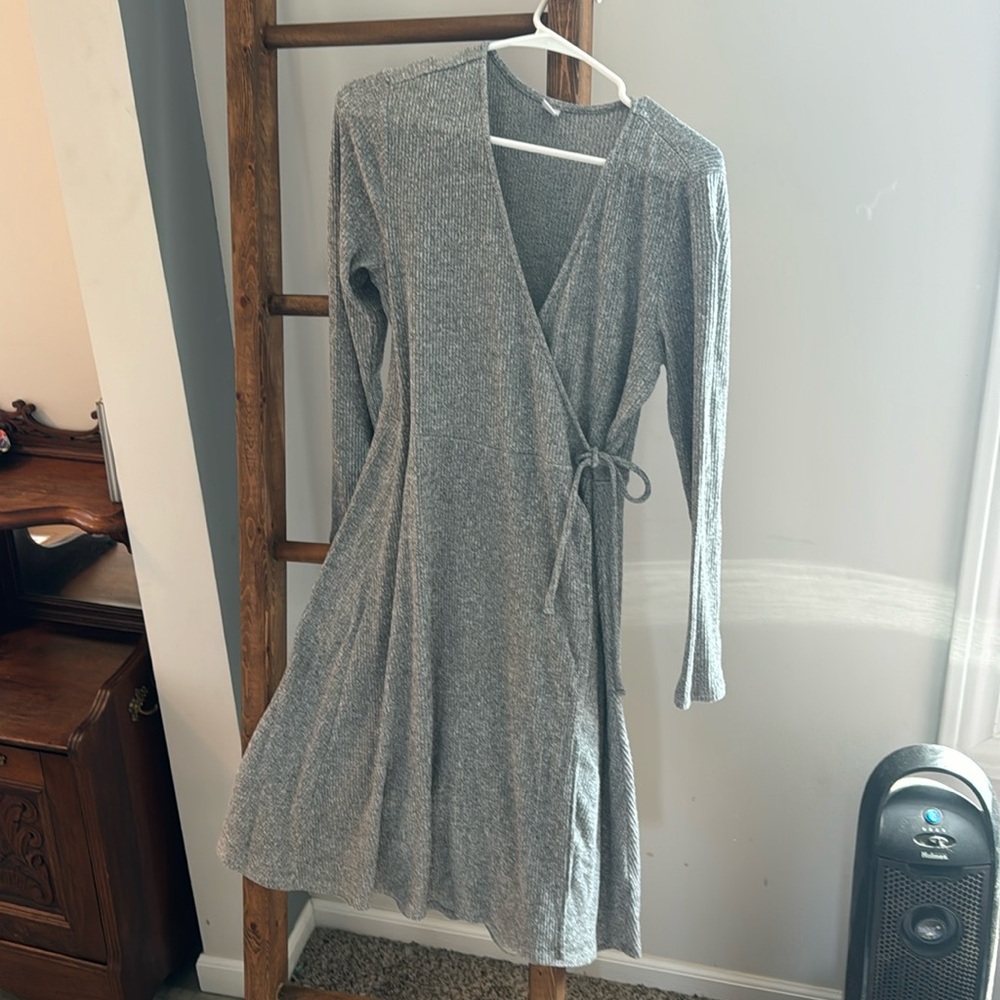 Grey Wrap Dress